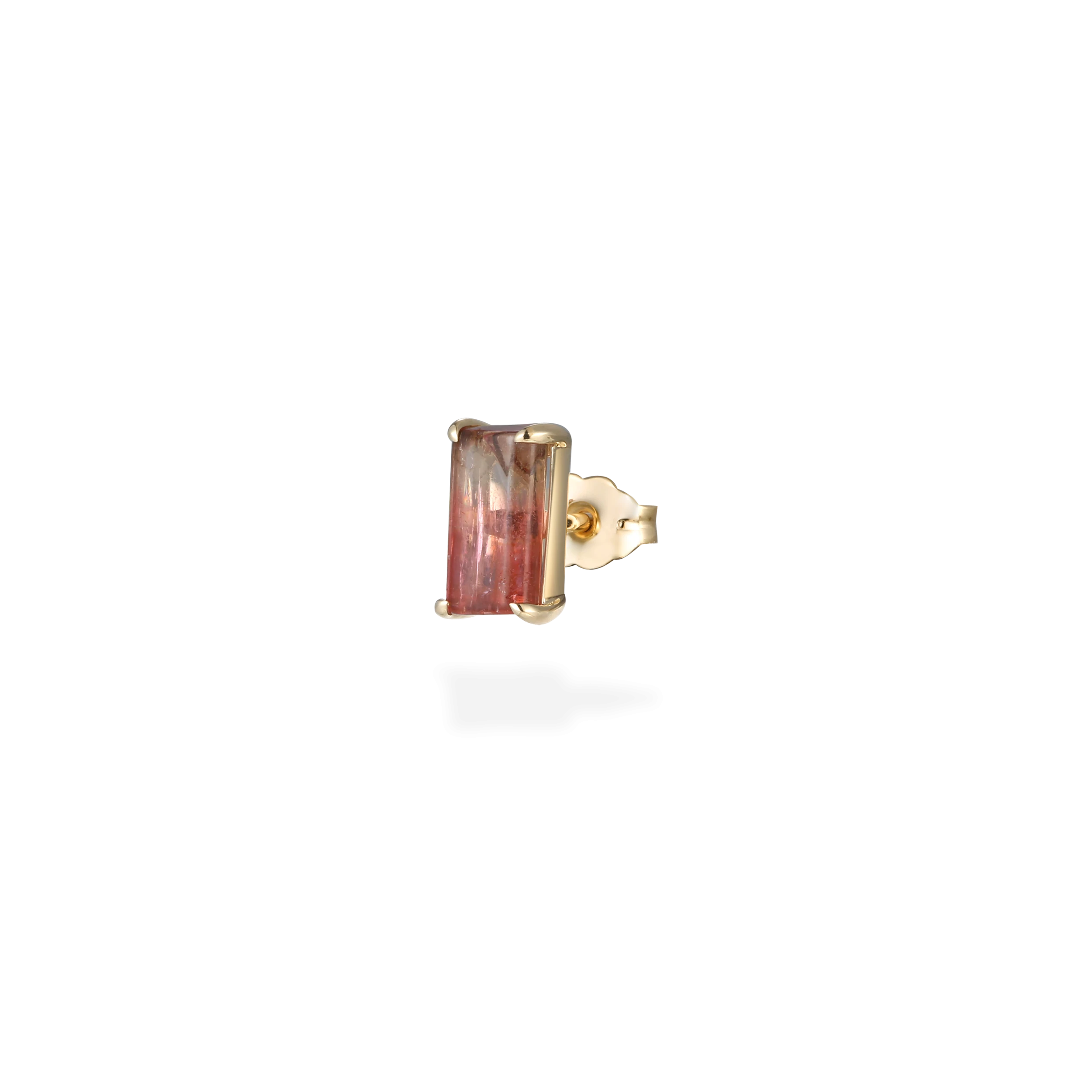 Sunset bi-colored tourmaline stud